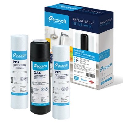 Комплект картриджів Ecosoft 1-2-3 для зворотного осмосу